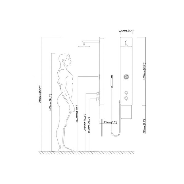 DISTRIBAIN - Colonne de douche hydromassante GA006 - large
