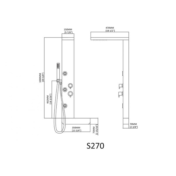DISTRIBAIN - Colonne d'hydromassage S270 - large
