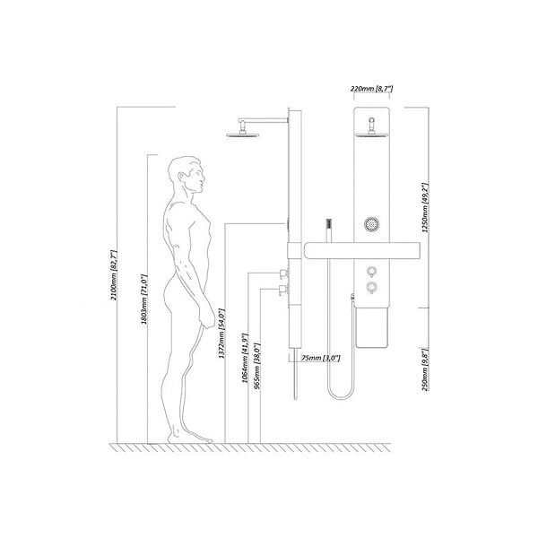 DISTRIBAIN - Colonne de douche hydromassante GA006-2 - large