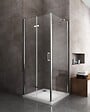 LANERI - Douche Pliante Avec Ouverture Vers L'interieur Et Un Paroi Fixe H. 190 - 87,5-90 Fixe – 87,5-90 Porte - vignette