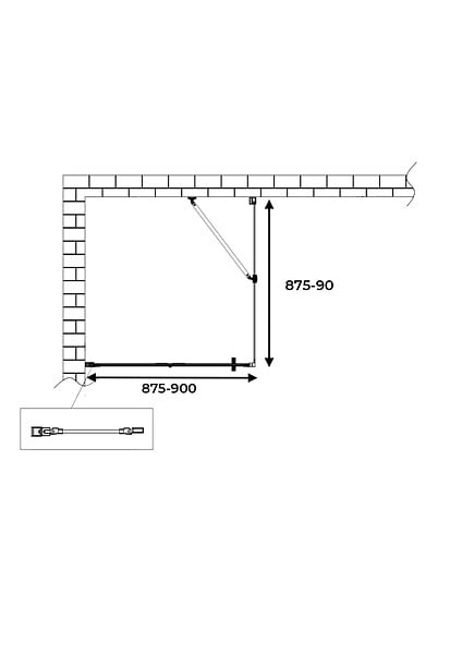 LANERI - Douche Pliante Avec Ouverture Vers L'interieur Et Un Paroi Fixe H. 190 - 87,5-90 Fixe – 87,5-90 Porte - large