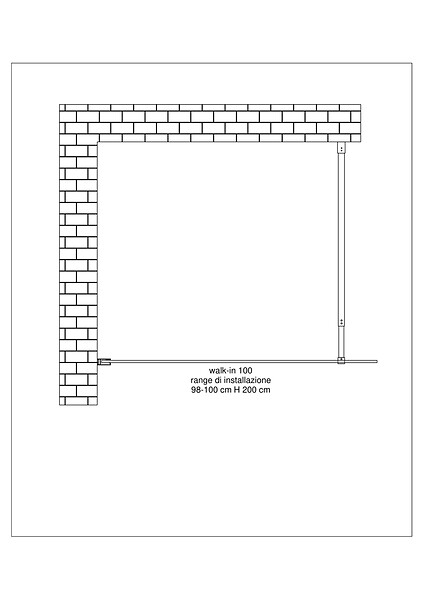 LANERI - Paroi De Douche De 8 Mm Type Walk-in H.200 – Réglage 98-100 Cm - large