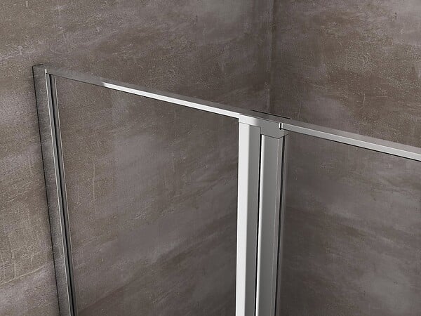 LANERI - Porte De Douche De 6 Mm Avec Un Petite Paroi Et Une Porte À Battant Dans La Même Ligne – 97-100 Cm - large