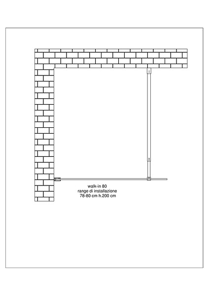 LANERI - Paroi De Douche De 8 Mm Type Walk-in H.200 – Réglage 78-80 Cm - large
