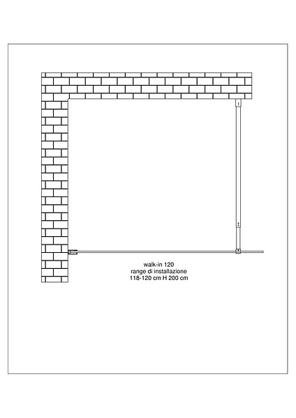 LANERI - Paroi De Douche De 8 Mm Type Walk-in H.200 – Réglage 118-120 Cm - large