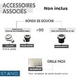STANO - Receveur de douche 90 x 140 cm extra plat blanc LUCIA en SoliCast® surface ardoisée - vignette