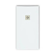 STANO - Receveur de douche 80 x 130 cm extra plat PURE en résine surface ardoisée blanc Grille inox - vignette