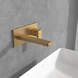 VILLEROY ET BOCH - Mitigeur lavabo mural  Architectura Square avec vidage Push Open Or brossé - vignette