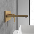 VILLEROY ET BOCH - Mitigeur lavabo mural  Architectura Square avec vidage Push Open Or brossé - vignette