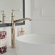 JACOB DELAFON - Lot de 2 mitigeurs lavabo haut Cléo 1889 or beige - vignette