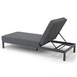 OVIALA - Lot de 2 bains de soleil inclinable en aluminium gris anthracite - Galapagos - vignette
