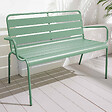 OVIALA - Banc de jardin en métal vert sauge - Palavas - vignette