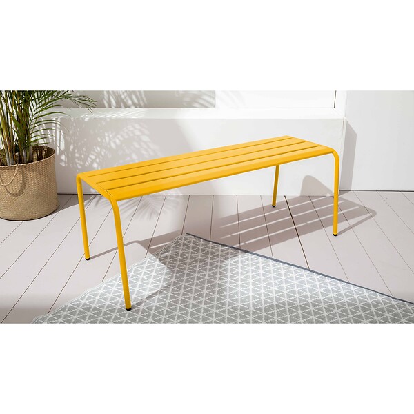 OVIALA - Banc de jardin en acier jaune - Palavas - large