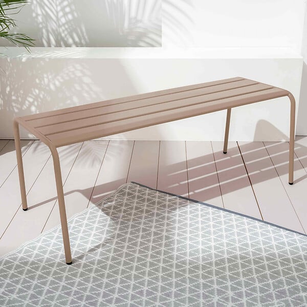 OVIALA - Banc de jardin en acier taupe - Palavas - large