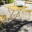 OVIALA - Lot de 2 chaises pliantes en acier jaune - Rome - vignette