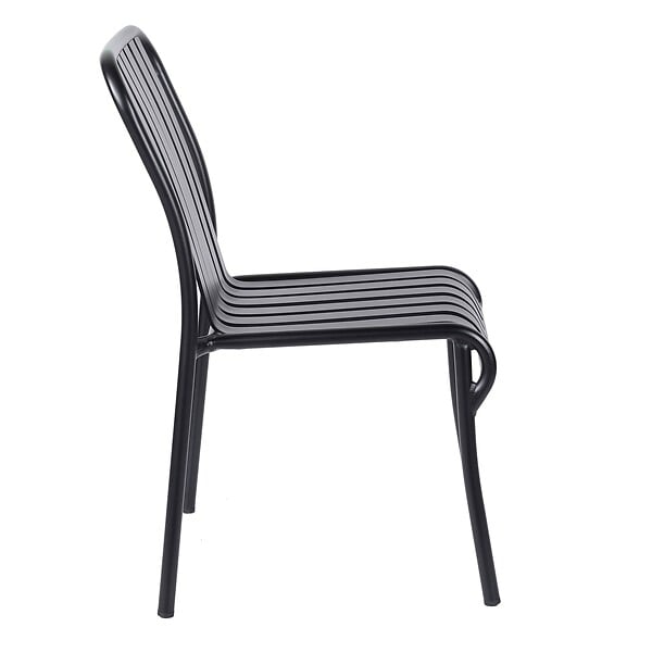 OVIALA - Chaise design de terrasse en aluminium noire - Faro - large