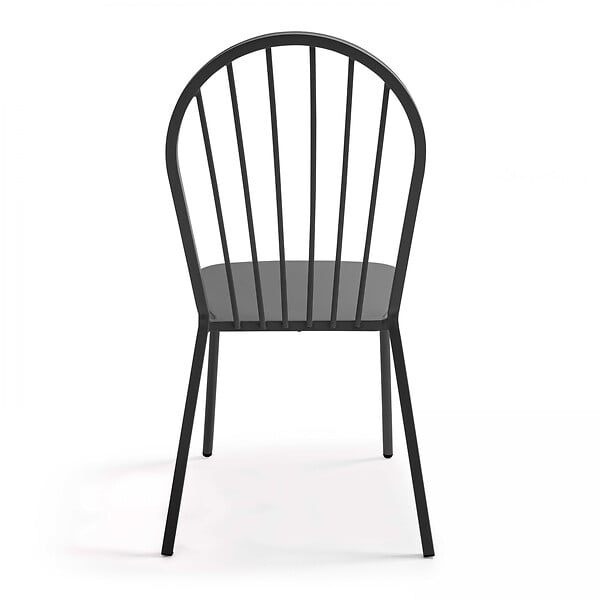 OVIALA - Chaise bistrot de jardin en métal gris anthracite - Honfleur - large