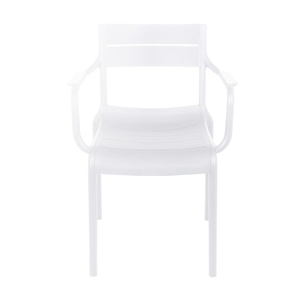 OVIALA - Lot de 4 fauteuils de terrasse en plastique blanc - Paname - large