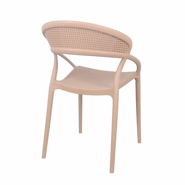 OVIALA - Lot de 4 chaises de terrasse roses - Madrid - large