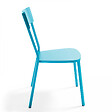OVIALA - Chaise de jardin en métal bistrot bleu - Cabourg - vignette