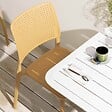 OVIALA - Chaise de terrasse ajourée en plastique jaune clair - Riga - vignette