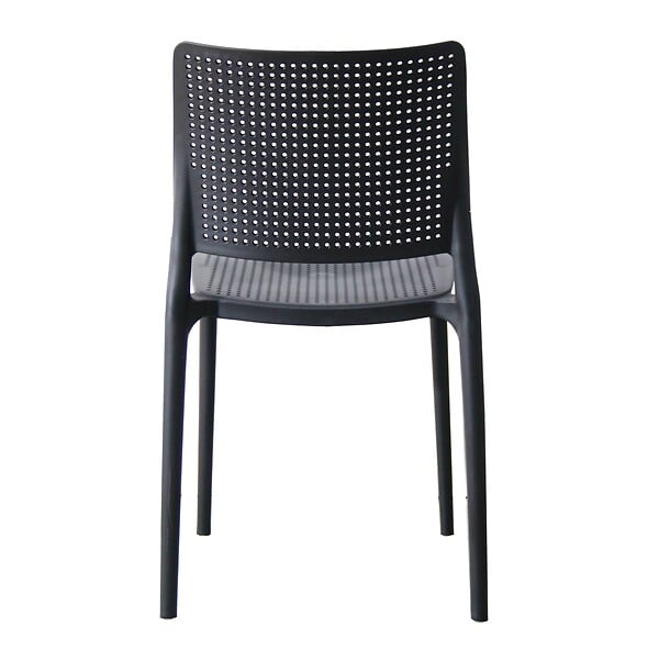 OVIALA - Chaise de terrasse ajourée en plastique noire - Riga - large