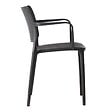 OVIALA - Lot de 4 chaises de terrasse en plastique noir - Riga - vignette