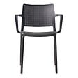 OVIALA - Lot de 4 chaises de terrasse en plastique noir - Riga - vignette