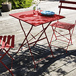 OVIALA - Lot de 2 chaises pliantes en acier rouges - Rome - vignette
