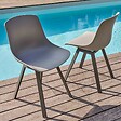 OVIALA - Lot de 4 chaises d'extérieur grises - Samoa - vignette