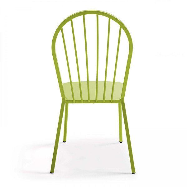 OVIALA - Chaise bistrot de jardin en métal vert - Honfleur - large