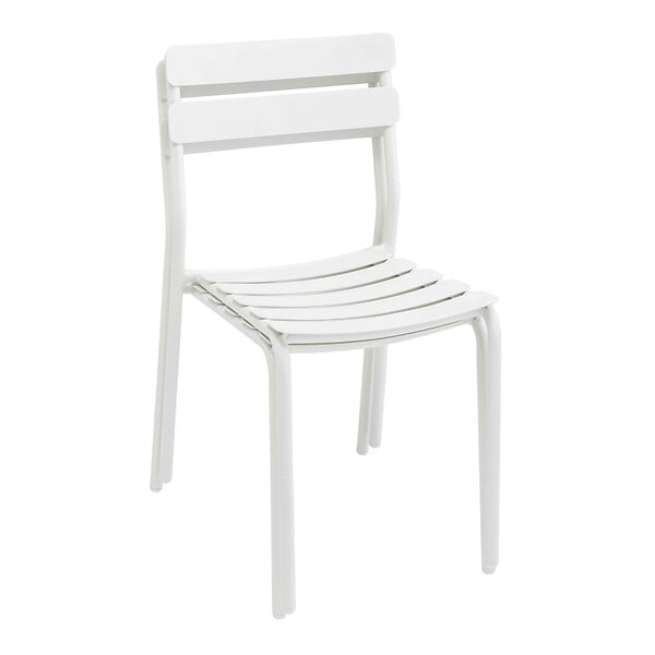 OVIALA - Chaise de terrasse en aluminium blanche - Almada - large