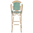 OVIALA - Chaise haute de jardin en alumunium et rotin synthétique blanc et vert - Belleville - vignette