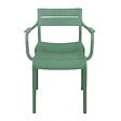 OVIALA - Lot de 4 fauteuils de terrasse en plastique vert sauge - Paname - vignette