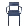 OVIALA - Lot de 4 fauteuils de terrasse en plastique bleu pacific - Paname - vignette