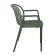 OVIALA - Lot de 4 fauteuils en plastique vert olive - Copenhague - vignette