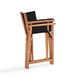 OVIALA - Lot de 2 chaises pliantes en bois d'eucalyptus et textilène noir - Mostra - vignette
