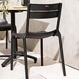 OVIALA - Chaise noire de terrasse en plastique - Paname - vignette