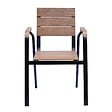 OVIALA - Chaise de terrasse en aluminium et bois synthétique - Tomar - vignette