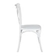 OVIALA - Chaise de terrasse empilable en plastique blanc - Dublin - vignette