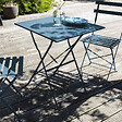 OVIALA - Lot de 2 chaises pliantes en acier bleu pacific - Rome - vignette