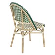 OVIALA - Chaise de terrasse bistrot parisien en aluminium et rotin vert foncé - Marais - vignette