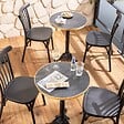 OVIALA - Chaise de terrasse en aluminium noire - Braga - vignette