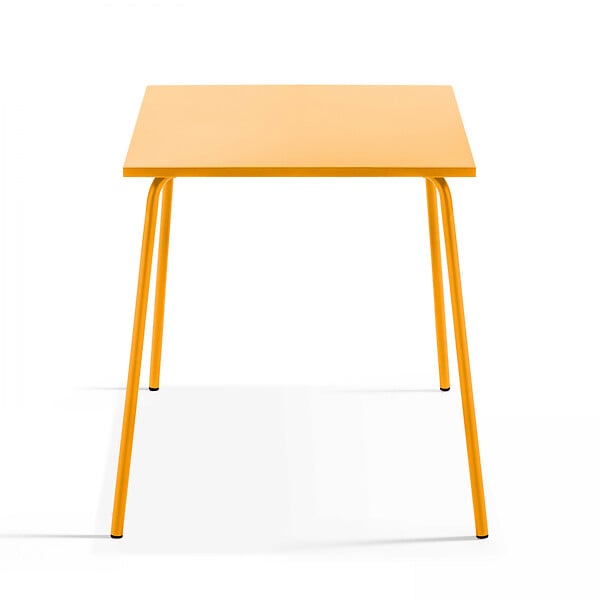 OVIALA - Ensemble table de jardin carrée et 2 chaises bistrot jaune - Palavas - large