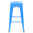 OVIALA - Lot de 4 tabourets de bar en acier bleu mat - Indus - vignette