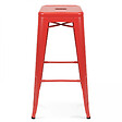 OVIALA - Lot de 4 tabourets de bar en acier rouge mat - Indus - vignette