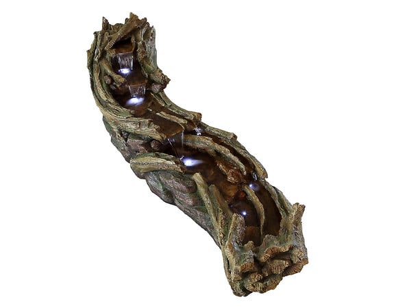 UBBINK - Fontaine de jardin allongée Avisio souche d'arbre avec chute d'eau et éclairage LED - Ubbink - large