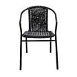OVIALA - Chaise de jardin aluminium et résine noire - Saint Germain - vignette