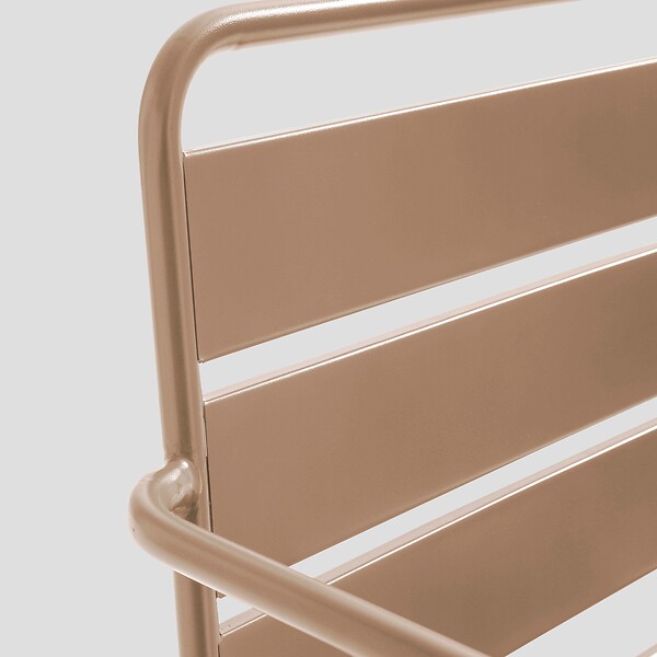 OVIALA - Fauteuil de jardin bas en métal taupe - Palavas - large