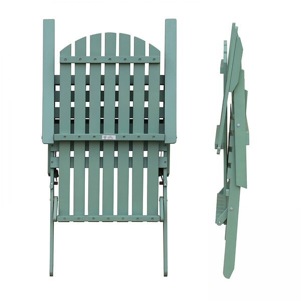 OVIALA - Fauteuil relax pliant en bois d'eucalyptus vert - Calgary - large